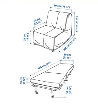Sofá Cama Individual Ikea Blanco
