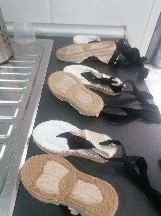 Zapatillas Espadrilles con Lazos Beige/Blanco