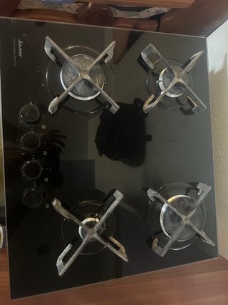 Placa de gas Sauter 4 fuegos cristal negro