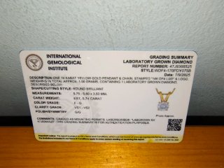 Colgante Oro 14K Diamante 0.74ct + Certificado