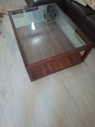 Mesa de centro madera y cristal