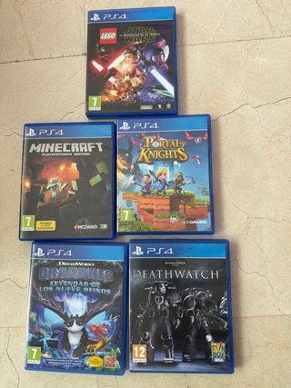 Lote 5 Videojuegos PS4: LEGO Star Wars, Minecraft,