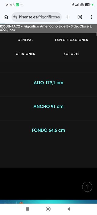 Frigorífico Americano Hisense