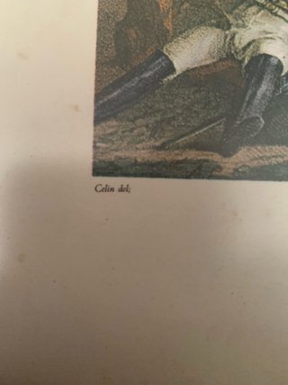 Grabado antiguo Bataille d’Essling Napoleón
