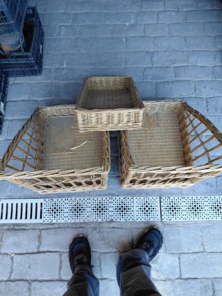 Cestas de mimbre para panadería