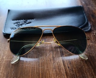Gafas Ray-Ban Aviador Vintage Doradas Verdes