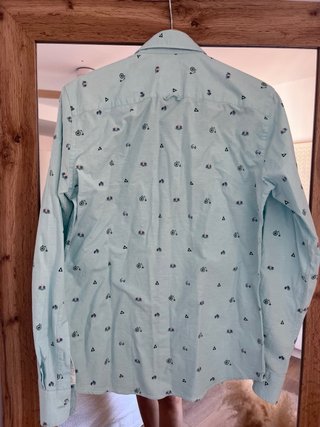 Camisa Slim Fit Estampada Hombre Talla S