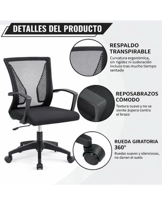 Silla de oficina ergonómica con ruedas