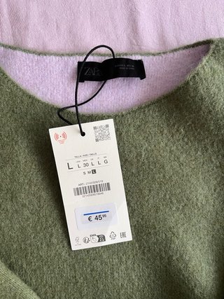 Jersey Zara verde y lila talla L