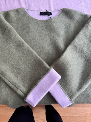 Jersey Zara verde y lila talla L