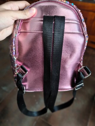 Mochila lentejuelas reversibles rosa
