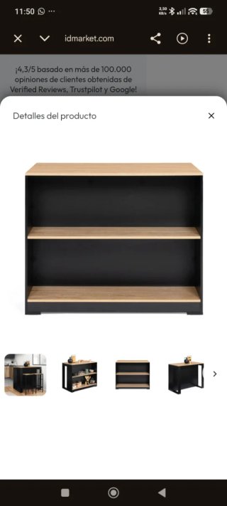Mesa Barra Cocina Madera Negra Jdmarket