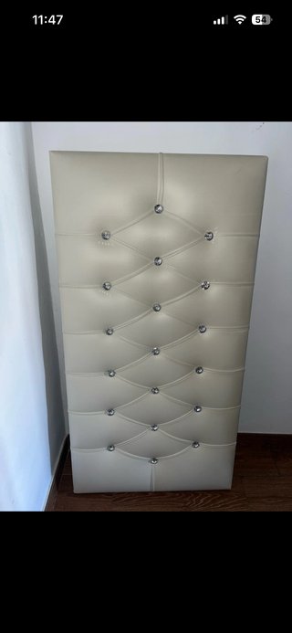 Cabecero de cama beige 115x60 cm