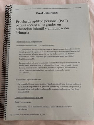 Prueba de Aptitud Personal (PAP) Educación