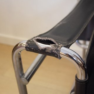 Poltrona Stile Wassily B3 Pelle e Metallo