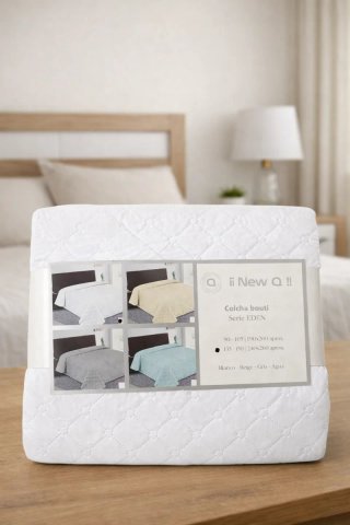 Colcha Bouti Blanca 240x260 cm cama 135-150 cm