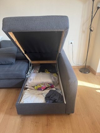 Sofá Cama Chaise Longue Gris Ikea