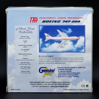 Maqueta Avión Boeing 747 TAP Air Portugal 1:400