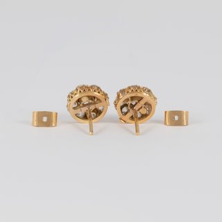 Pendientes antiguos oro amarillo 18k y diamantes