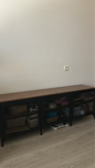Mueble TV Ikea Fjallbo Negro/Marrón