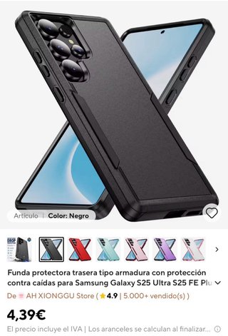 Funda Samsung Galaxy S25 Ultra Negra