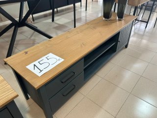 Mueble TV pino antracita y cera