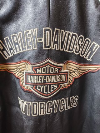 Giacca Harley Davidson Pelle Nera/Marrone