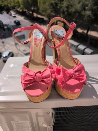 Sandalias plataforma rosa chicle