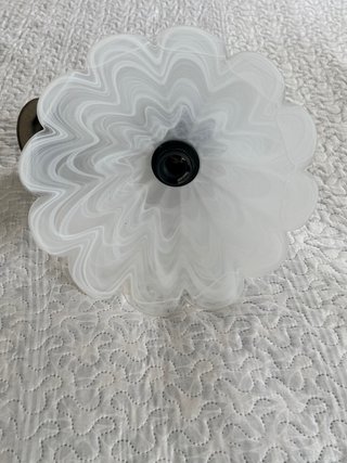 Lámpara Techo Vintage Forja Cristal Tulipán