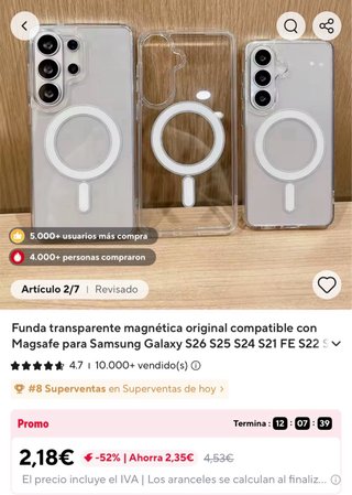 Funda Samsung Galaxy S25 Ultra Transparente