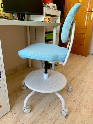 Silla escritorio infantil ergonómica azul