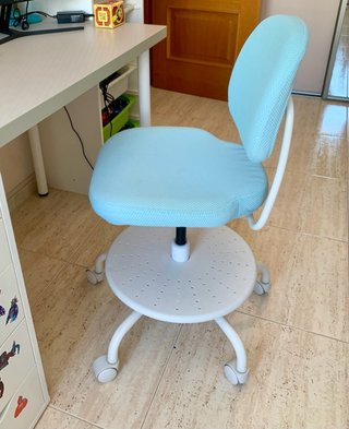 Silla escritorio infantil ergonómica azul
