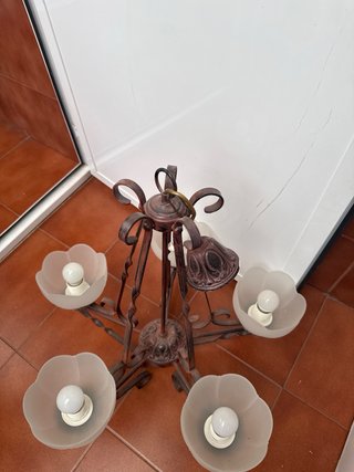 Lámpara de techo vintage metal y cristal