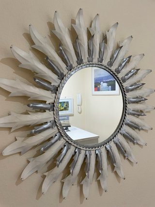Specchio Vintage Sole Argento e Bianco