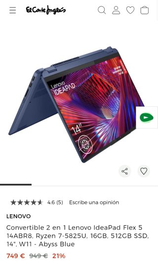 Lenovo IdeaPad Flex 5 Táctil Ryzen 5
