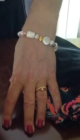 Pulsera Perlas Naturales Barrocas Variadas