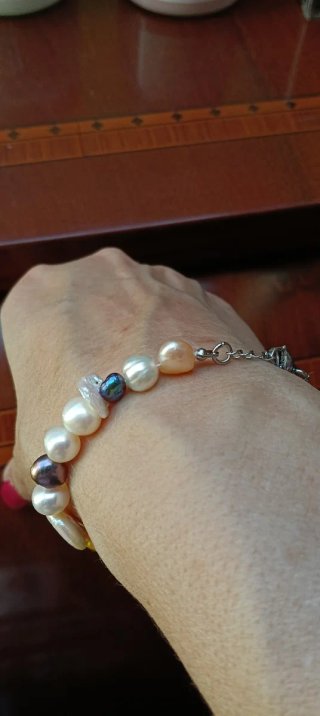 Pulsera Perlas Naturales Barrocas Variadas