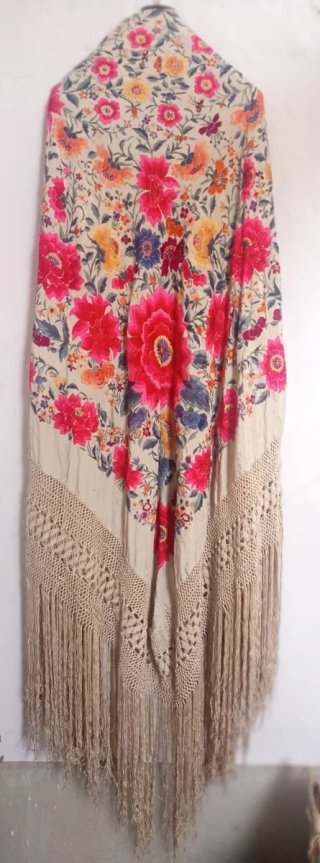Mantón de Manila Antiguo Floral