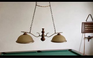 Lampada da biliardo in legno e metallo