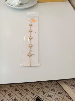 Pulsera trébol oro blanco