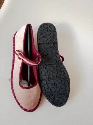 Bailarinas beige y rosa