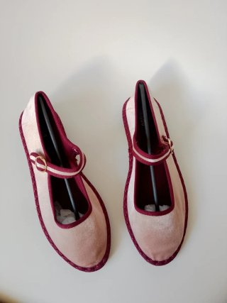 Bailarinas beige y rosa
