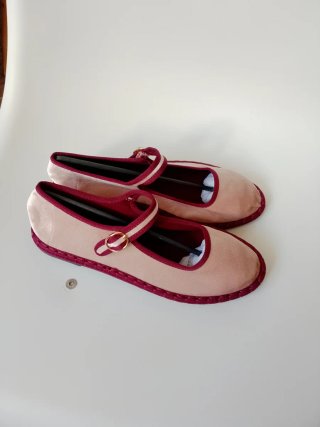 Bailarinas beige y rosa