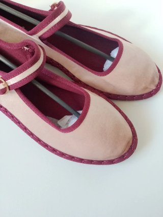 Bailarinas beige y rosa