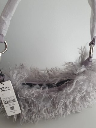Bolso Parfois efecto pelo gris