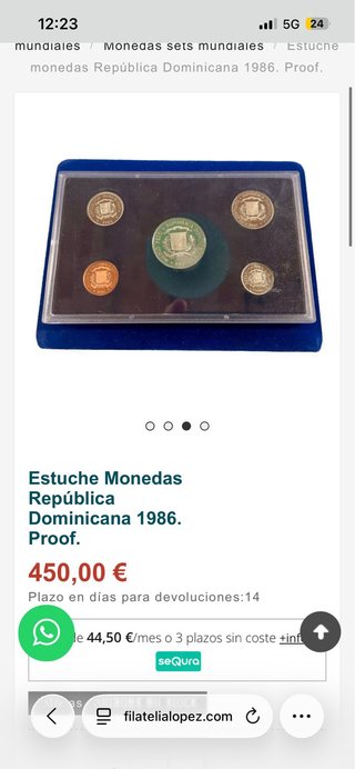 Estuche Monedas República Dominicana