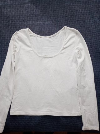 Camiseta blanca manga larga
