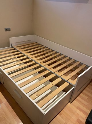 Cama nido blanca con cajones y cama inferior