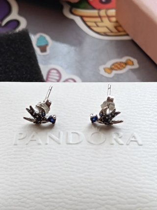 Pendientes Pandora plata golondrinas