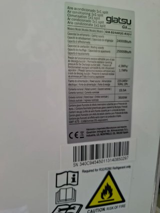 Aire Acondicionado Split Giatsu 6000 Frigorías